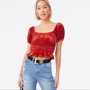 Forever 21 Velvet Crop Top